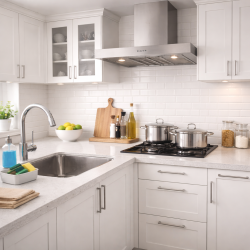 Complete kitchen cleaning with chimney